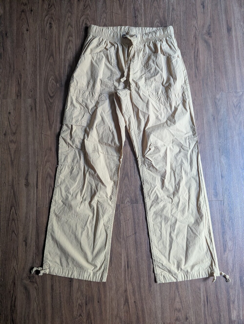 aerie Lightweight Tan Drawstring Cargo Pants Sz S